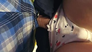 Japanese Subway Sex - Stranger Fucks Teen in Public Train, Cum Drips from Panties