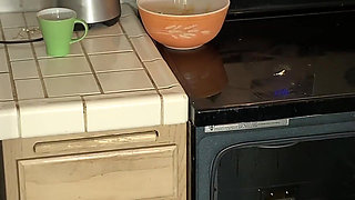 Stepmom in the kitchen takes stepson's dick after he takes the wrong pills