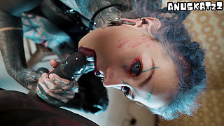 Tattooed Pornstar in High Heels Fingers Her Anal and Gives a Blowjob