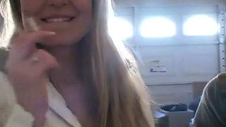 Hot teen slut Andi smoking