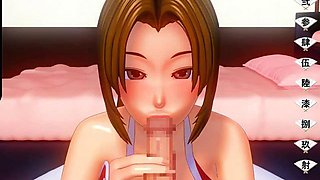 Flower Butterfly Wild Dance - 3D hentai KoF Parody, passionate POV with quivering orgasms