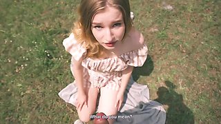 Forest Temptation: Stepsister Pays Debt with Wild Outdoor Fuck