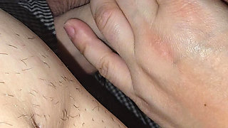 Step Mom Giving step son big dick a quick handjob to test his sexual abilities