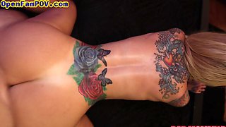 Deepthroat tattooed stepmommy mom pussynailed in PO