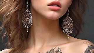 Artistic Nude of a Beautiful Young Woman with Living Tattoos Whispering in Forgotten Tongues Surreal Ai Slideshow