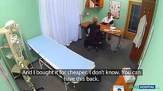 Blonde teen gets drilled hard and fast on the doctors' surgery desk in fake hospital roleplay