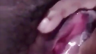 African Teen Fingering Hairy Pussy for Daddy...