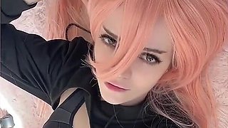 Chainsawman Power Plays with Her Pussy for the First Time