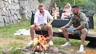 Outdoor Foursome with Pornstars Vinna and Mina: Holes Fully Drilled