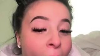 Extreme amateur pov blowjob with brunette babe