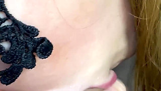 POV slobbering deepthroat step sister