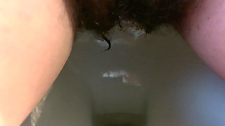 Another Piss in Light Pantyhose with Toilet Paper to Dry Pussy