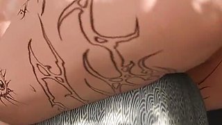 Robaatoo Tattooed Goth Nympho with Big Booty Gets Intense Anal Sex From Huge Black Cock