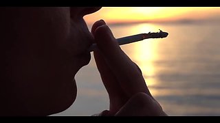 Smoking Cigarettes on the Beach... at Day and in Sunset.