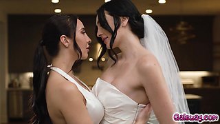 Two brides Charlotte and Melissa having sex