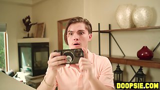 Buxom ebony 18-year-old trio with roommate