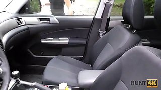 HUNT4K. Beauty fucked hard in car while BF received stack of cash