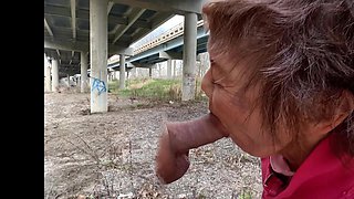 Granny Sucking Cock by the Road