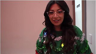 Cami Strella And Lev Lieben In Horny Office Christmas Party Hookup With Big Titty Latina Coworker