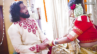Desi Newly Married StarSudipa Fucked by a thief Infront of husband and turns into a Hardcore Threesome ( Hindi Audio )