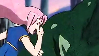 He Found a Big-dicked Monster in the Woods and Tried to Run Away, but Ended up Sitting on the Huge Green Dick.