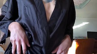 Amateur brunette Michelle with small tit