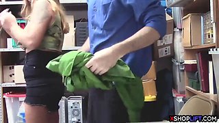 Curvy busty teen got punished for stealing a cucumber