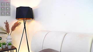 Pafo plays with a vibrator in her pussy and fuck machine in anal