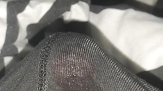 Edging my cock with my underwear