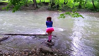 Kaley: Upskirt at River