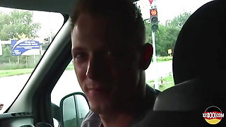 A Hot and Slim German Babe Fucking a Dude in the Car