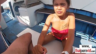 Horny Thai teenage enjoyed the summer on dick