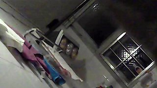 Spied Chinese girl in uniform shower