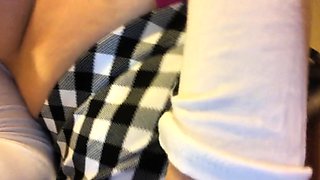 Blonde Russian Teen Masturbates in Public Toilet on Webcam