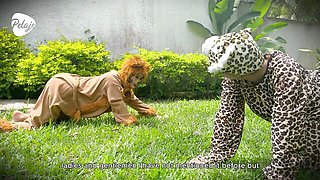 Unapproachable Lioness's lesbian wrestling sex