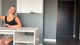 Big-Titted Secretary Fucked on Table During Work Hours