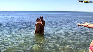 Agnessa and friends have fun at the beach