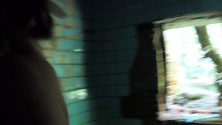 Blonde MILF's Public BDSM Solo in Abandoned Building