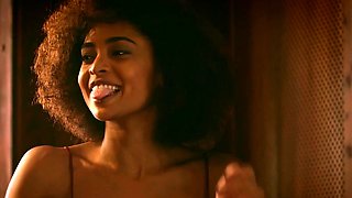Curly Latina girl exposed amazing body