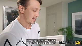 Mature4k. she was mature and lonely, he came to noiseless her down by putting his massive cock in her facehole