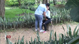 Spying on a Horny Couple Fucking in Public Park - Amateur Teen Sex