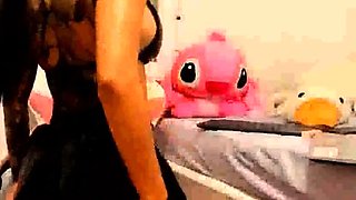 Super hot latina big booty babe in latex lingerie