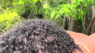 Sexy brunette amateur sucking and fucking cock naked outdoor