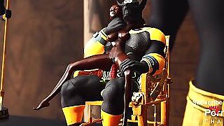 anubis toys and a sexy ebony girl in a temple in ancien