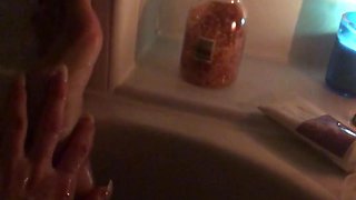 I’m in the Bath.... and You Are Shivering Holding My Fluffy Towel with Your Cock Locked in Its Cage