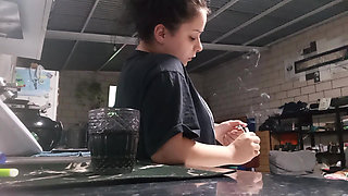 Sexy PAWG Smoking Cigarette