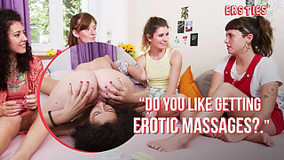 Hot German Amateur Lesbian Foursome - Card Game Turns Into Wild Pussy Licking & 69