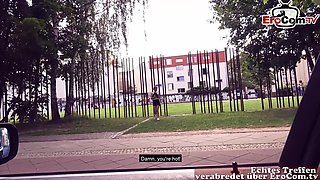 German Skinny Redhead Teen Pick up for Outdoor Sex