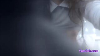 Teen squirt on her own face