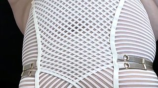 Glamour babe with big boobs masturbates in lingerie